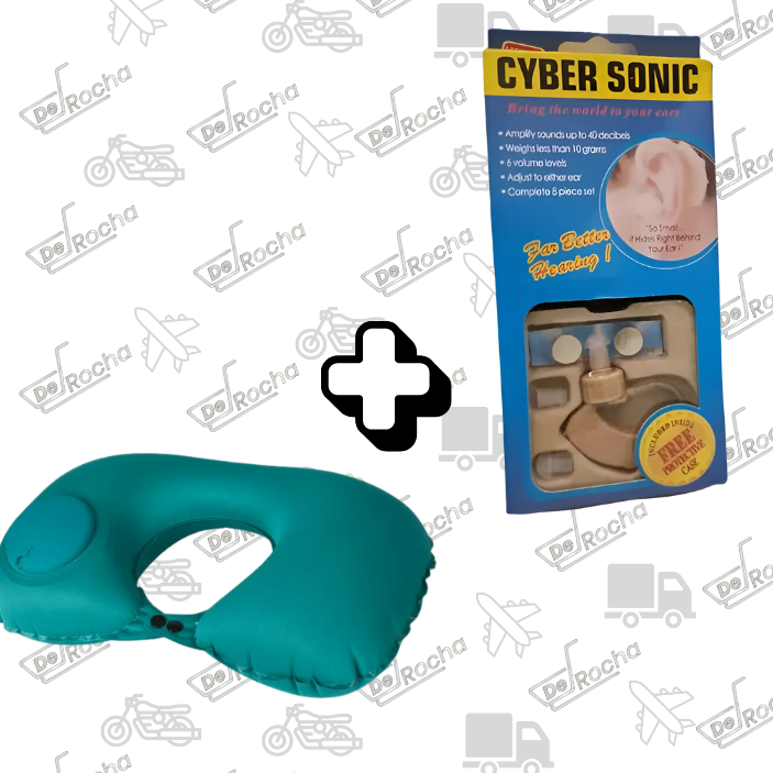 Combo almohada viajera+Audifonos sordera